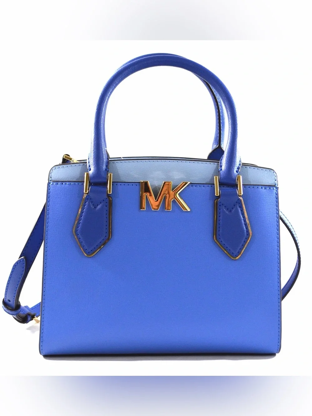 Michael Kors Mott Medium Messenger Bag Oxford Blue Colorblock Satchel - NWT